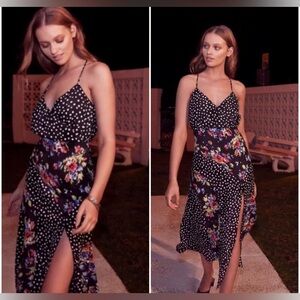 Revolve LIKELY Saige Polka Dot Floral Midi Dress 12 Blogger Favorite